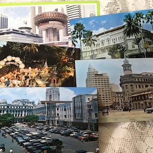 Cartões postais de turismo vintage coloridos e brilhantes de Cingapura - escolha quantos você gostaria - cartões de lembrança - cartões postais vintage