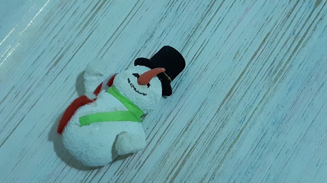 Vintage Snowman Ornament is Styrofoam Faux Snow Top Hat Etsy