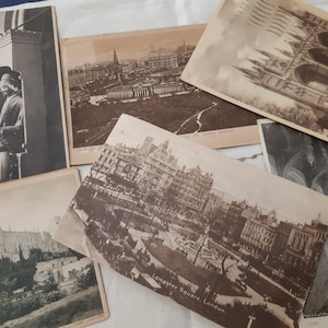 Antieke zwart-wit litho-toerismekaarten Verenigd Koninkrijk uit de jaren 1906 tot 50 - zwart-witfoto Brits souvenir, Engeland