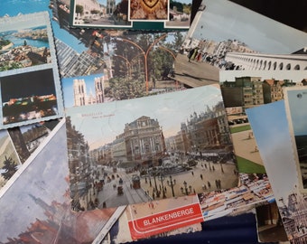 Vintage Belgium colour glossy tourism  post cards from 1960s and 70s - choose how many you would like - downsizing