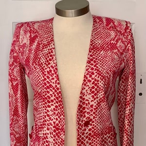 Y2K Night by Valentino designer vintage snake print blazer size 6 size small made in Italy