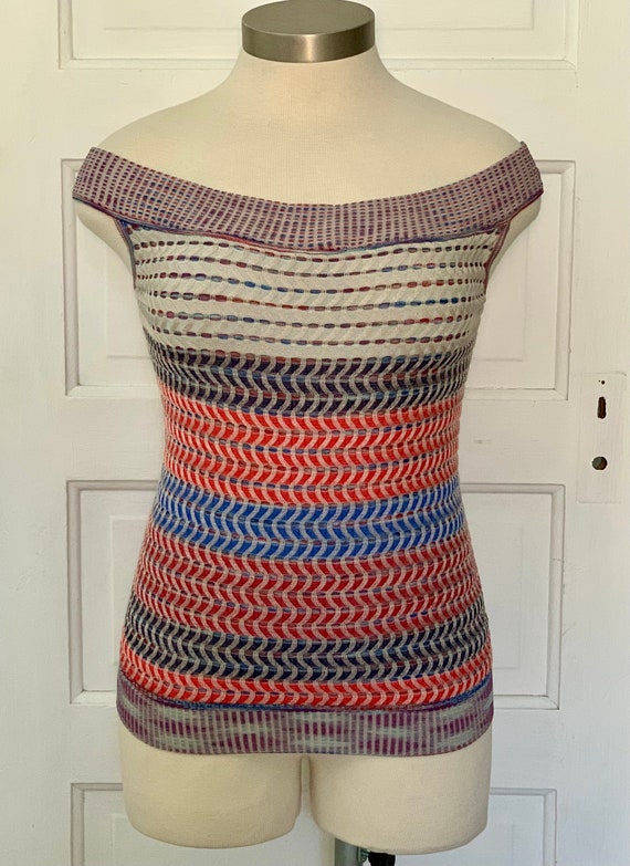 Y2K designer vintage Missoni multi-color silk blen