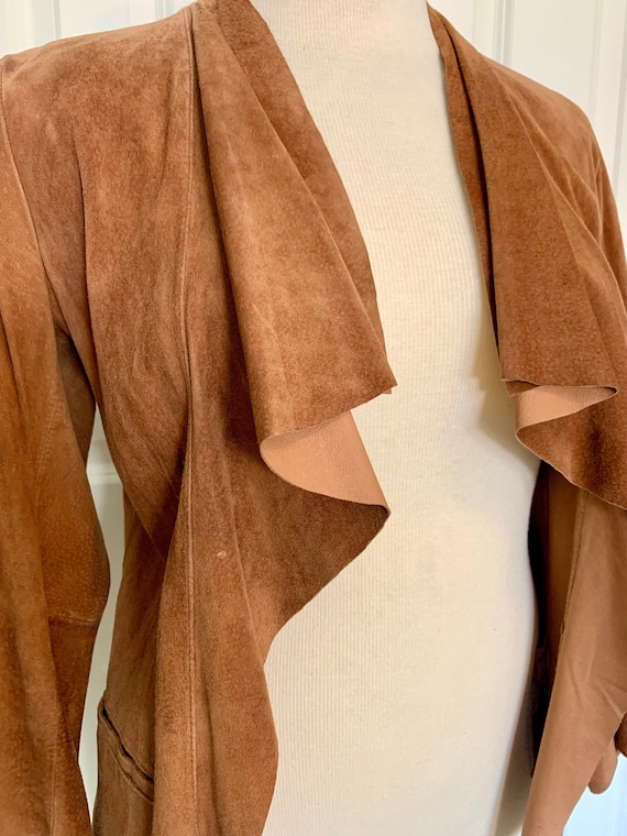 SOLD! 1990s vintage Chicos brown suede leather bo… - image 1