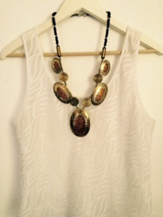 1970s mixed metals big bold statement necklace - image 6