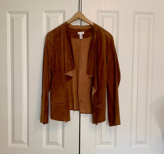 SOLD! 1990s vintage Chicos brown suede leather bo… - image 3