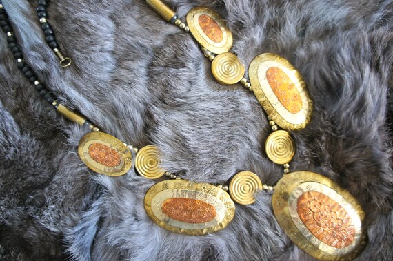 1970s mixed metals big bold statement necklace - image 5