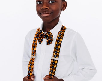 Seye Ankara Print Bow Tie and Suspender Set