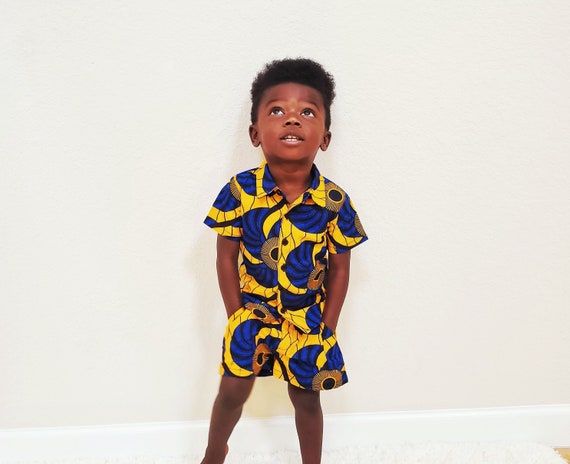 Wase Ankara Print Two Piece Set Yellow 