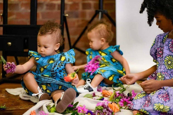 Ensemble robe tutu bebe fille imprime Ankara avec bloomer Vetements africains pour filles Vetements enfant imprime Ankara Vetements africains enfant Etsy France