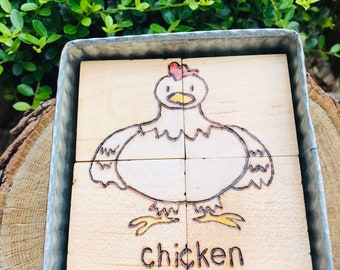 farm puzzle, animal puzzle for toddlers, Christmas gifts for kids, Montessori toys 2 year old, goat puzzle, stocking stuffer for toddler