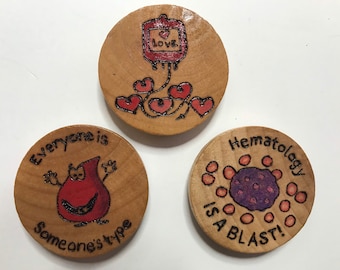 Science magnet, lab week gift, clinical laboratory scientist gift, hematology, lab tech gift, MLS gift, refrigerator magnets, blood bank