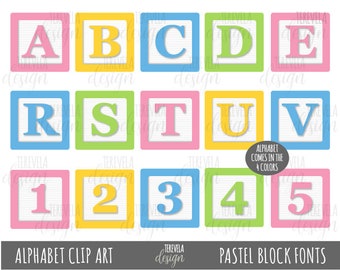Baby Blocks Font Etsy