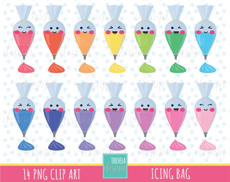 50 SALE icing bag clipart frosting bag baking graphics Etsy