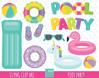 50% SALE POOL PARTY clipart, girl pool party clipart, summer clipart, commercial use, pool graphics, instant download, party clipart, pink