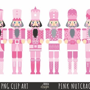Clipart de QUEBRA-NOZES, QUEBRA-NOZES ROSA, clipart de natal, uso comercial, natal rosa, download instantâneo, fofo, natal fofo, elegante