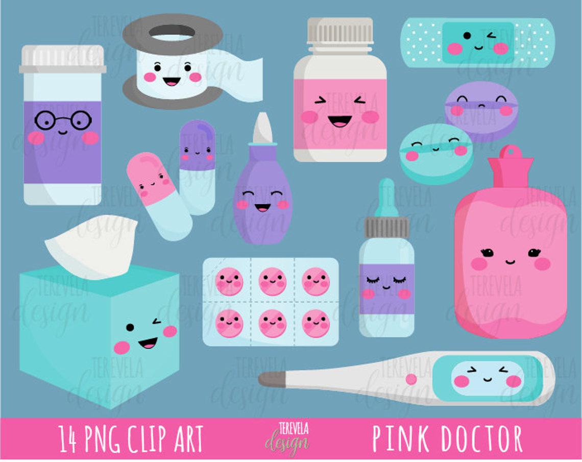 DOCTOR Clipart, Medicine Clipart, Kawaii Clipart, Hospital, Commercial ...