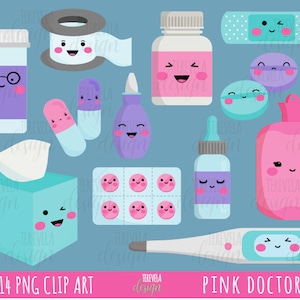 DOCTOR clipart, medicine clipart, kawaii clipart, hospital, commercial use, health clipart, medical graphics, healthcare clipart, medicine