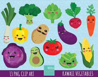 kawaii VEGETABLES clipart, cute vegetables clipart, veggie clipart, cute graphics, commercial use, kawaii clipart, cute veggie, food, corn