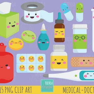 DOCTOR clipart, medicine clipart, kawaii clipart, commercial use, health clipart, medical graphics, healthcare clipart, hospital, cute image 1