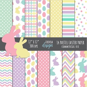 OSTER-PAPER, PASTELS digitales Papier, kommerzielle Nutzung, Papier-Pack, PastellFarben Ostern, Pastellfarben Ostereier, Textur Kaninchen, rosa, aqua