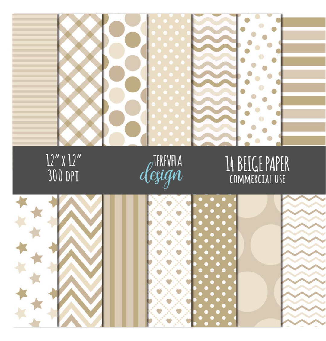 Beige Digital Paper Commercial Use Beige Scrapbook Paper Etsy