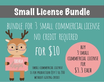 BUNDLE Commercial Licenses, extended license, Commercial Use, commercial License, small license bundle, 10 small license, license pack