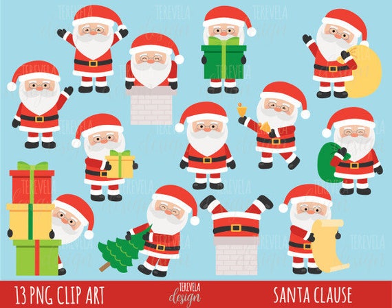 50 Sale Christmas Clipart Santa Clause Clipart Commercial Etsy