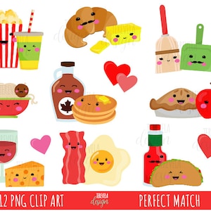 MATCH PARFAIT clipart, clipart amitié, clipart amour, paire parfaite, usage commercial, clipart Saint-Valentin, couple, nourriture, amis, kawaii image 1