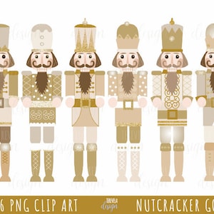 Clipart NUTCRACKER, GOLD NUTCRACKER, clipart de natal, uso comercial, gráficos de natal, download instantâneo, Natal dourado, glitter