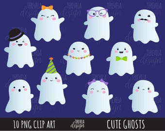 GHOST CLIPART, halloween clipart, commercial use, kawaii ghosts clipart, cute ghost sublimation
