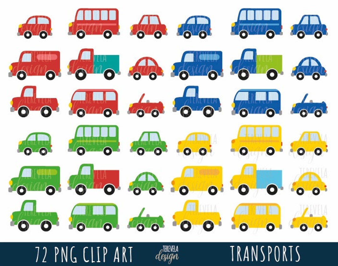 TRANSPORTATION Clipart Cars and Trucks TRUCKS Vans Cars Etsy