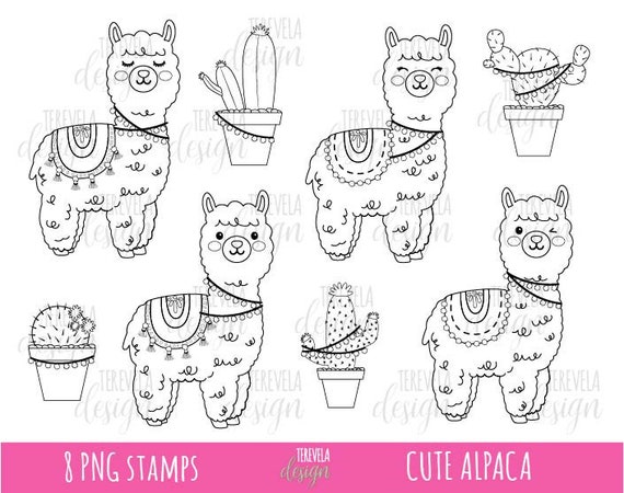 Download New Kawaii Cute Llama Coloring Pages - flower wallpaper
