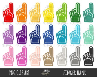 FINGER HAND clipart, number one, father's day, commercial use, COLOR hand, support, team, foam hand, number 1, best dad, class, multicolor