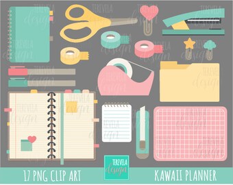 PLANNER clipart, planner graphics, commercial use, school, planner accessories, planner icons, craft supplies clipart, scissors, washi tape
