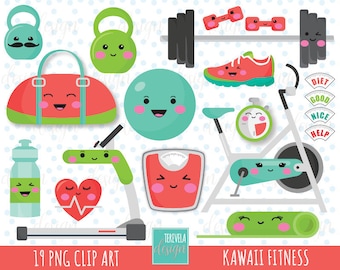 Kawaii fitness clipart, commercial use, scale clipart, excercise graphics, cute, kawaii clip art, fitness clipart, cute