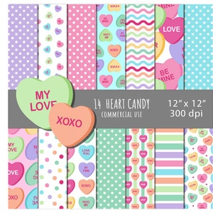 Papier CANDY HEART, VALENTINES papier, commercieel, papieren verpakking, papel san valentín, hartpapier, gesprekshart, snoep, hartsnoepjes