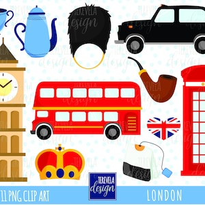 LONDON clip art, uk graphics, british, Commercial use, cute graphics, england, britian, UK, crown, london graphics, big ben, trip, travel