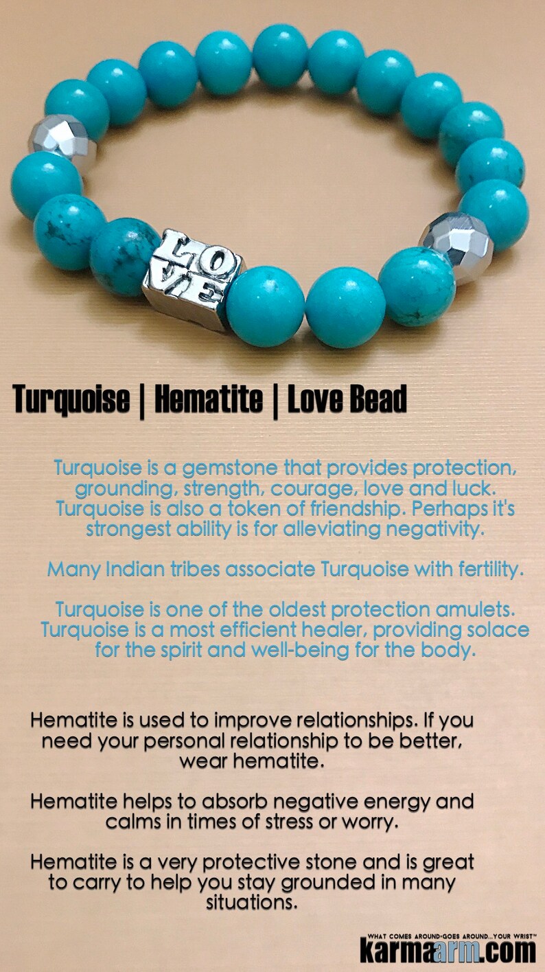 Love Will Find A Way Turquoise Hematite Love Bead Chakra Etsy
