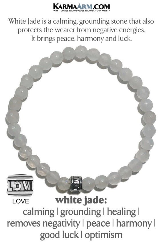 Reiki Healing Energy Wellness Self-Care Meditation Jewelry KarmaArm Love Bracelet Intimacy : India Agate Mantra Bead Chakra Yoga Jewelry Beaded Stretch Wristband Bracelet