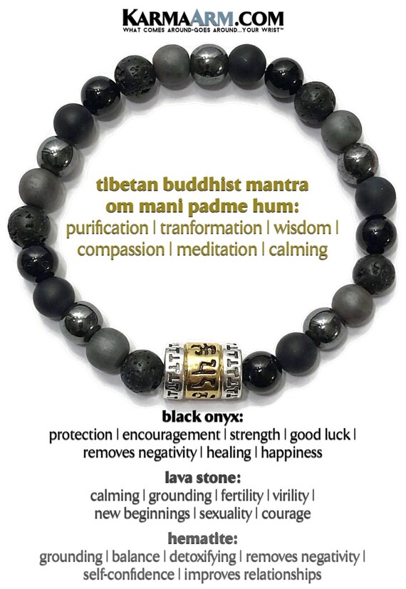 Buddha Bracelet Hand Carved Driftwood Buddha Yoga Chakra Bracelet Om Mani Padme Hum Mantra Prayer Wheel: Black Onyx Boho Zen Meditation Jewelry