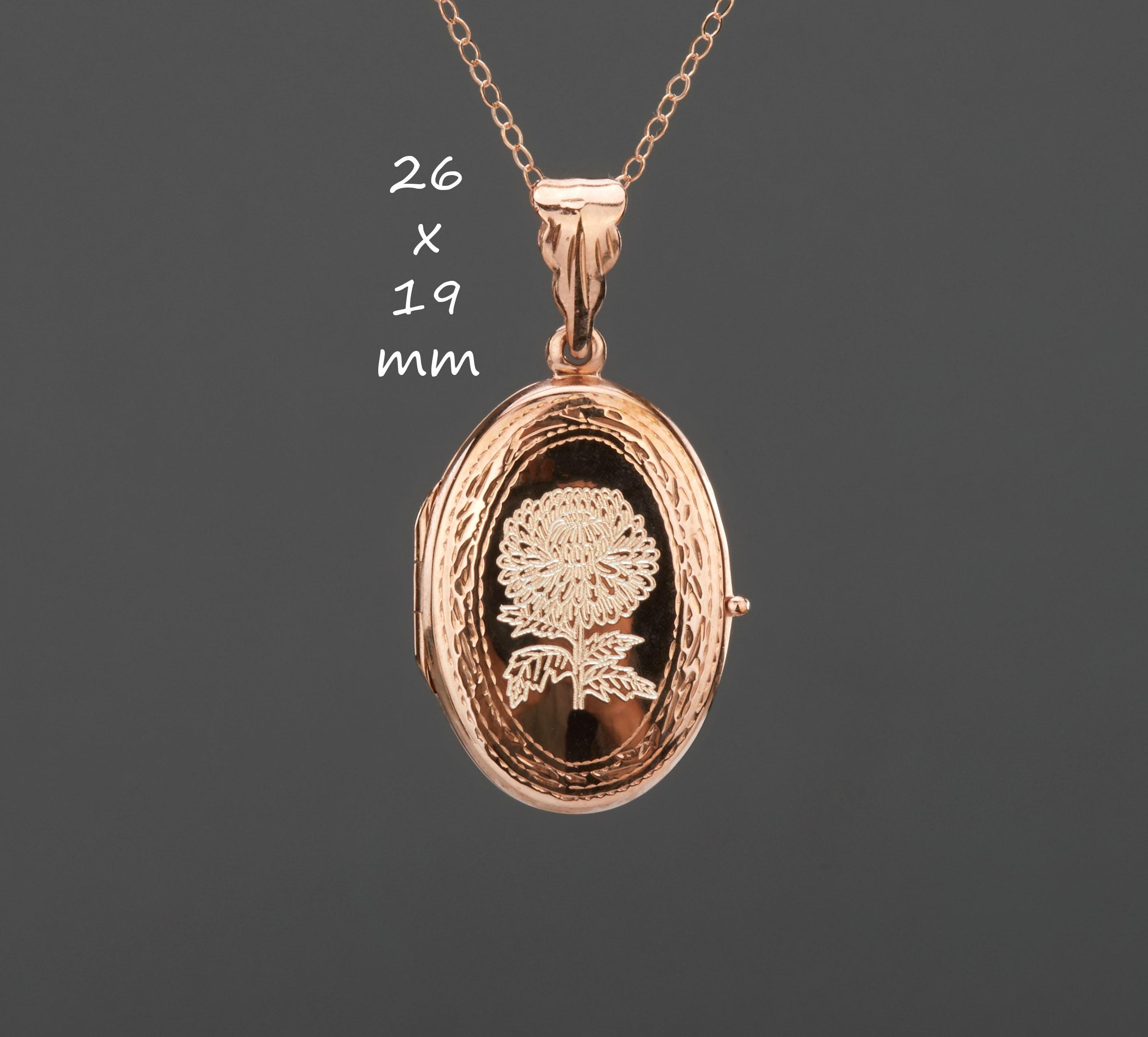 Remembrance Locket Custom Engraved Rose Gold Oval Photo Locket,personalized Rose Gold ...