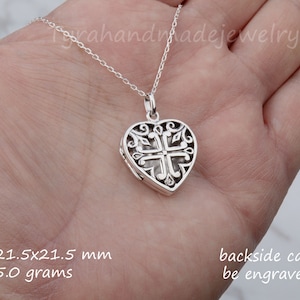 medallón del corazón de plata esterlina, medallón del corazón de la aromaterapia, grabado personalizado, collar de aniversario, regalo de la novia de San Valentín, tarjeta de la nota personalizada