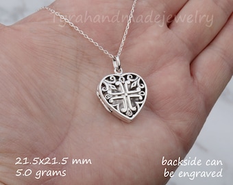 sterling silver heart locket,aromatherapy heart locket,Custom engraving,anniversary necklace,Valentine girlfriend gift,custom note card