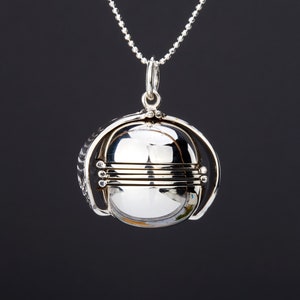 Lucchetto a sfera in argento sterling con foto, 4 lucchetto fotografico, lucchetto commemorativo della fisarmonica, regalo anniversario, lucchetto fotografico ricordo, regalo madre