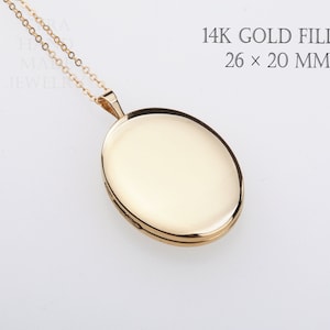 Large 14K Gold Filled oval photo locket,custom engrave,remembrance locket,Memory locket,bereavement gift,anniversary locket,wedding locket