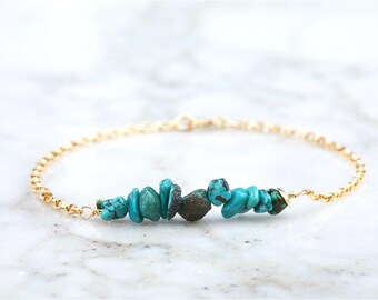 Silver/Gold turquoise bar bracelet,December birthstone bracelet,Minimal bar bracelet, gemstone bar bracelet, minimal bracelet