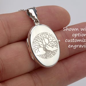 Op maat gegraveerd ovaal sterlingzilver medaillon met foto, herinneringsmedaillon, herdenkingsmedaillon, citaatmedaillon, Moederdagcadeau, jubileum
