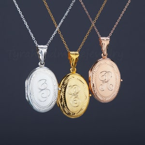 medaglione fotografico ovale in oro inciso personalizzato, medaglione personalizzato in oro rosa, bordo inciso, medaglione del ricordo, medaglione di memoria, regalo di anniversario della madre