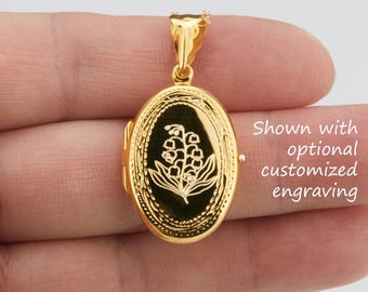 custom engrave gold oval photo locket,Personalized rose gold Locket,etched border,remembrance locket,Memory locket,mother anniversary gift