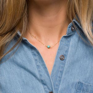 Small Turquoise choker necklace, Dainty Choker, Bridesmaid Gift,Turquoise necklace,Gemstone birthstone necklace